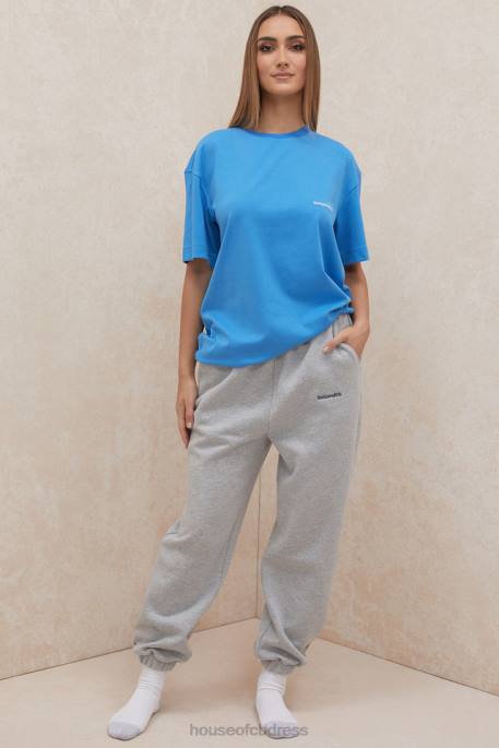 House of CB Quinn Blue Oversized Cotton Jersey T Shirt Clothing 4H6N788