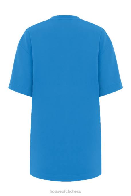 House of CB Quinn Blue Oversized Cotton Jersey T Shirt Clothing 4H6N788
