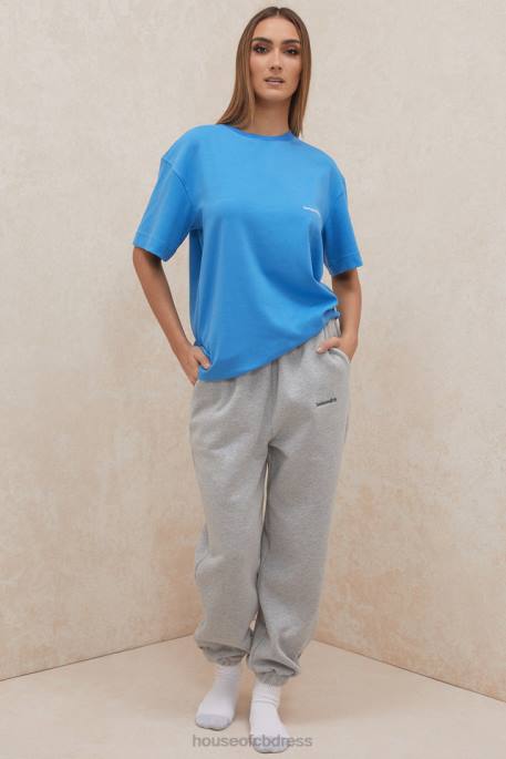 House of CB Quinn Blue Oversized Cotton Jersey T Shirt Clothing 4H6N788