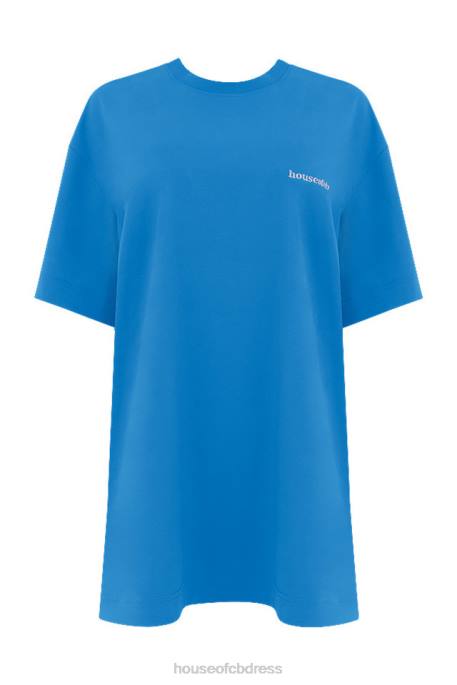 House of CB Quinn Blue Oversized Cotton Jersey T Shirt Clothing 4H6N788