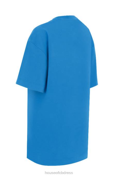 House of CB Quinn Blue Oversized Cotton Jersey T Shirt Clothing 4H6N788