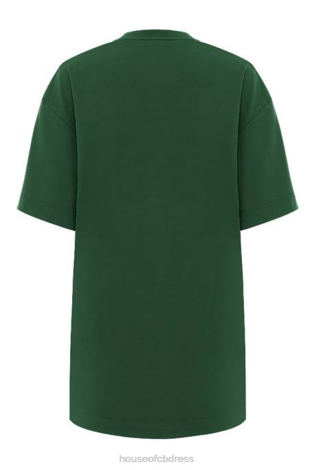 House of CB Quinn Green Oversized Cotton Jersey T Shirt Clothing 4H6N789