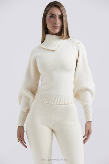 House of CB Adelita Cream Cashmere Blend Sweater Clothing 4H6N655