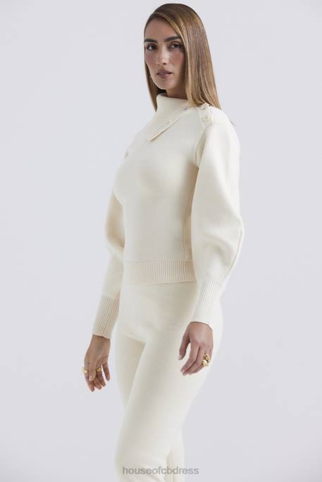 House of CB Adelita Cream Cashmere Blend Sweater Clothing 4H6N655