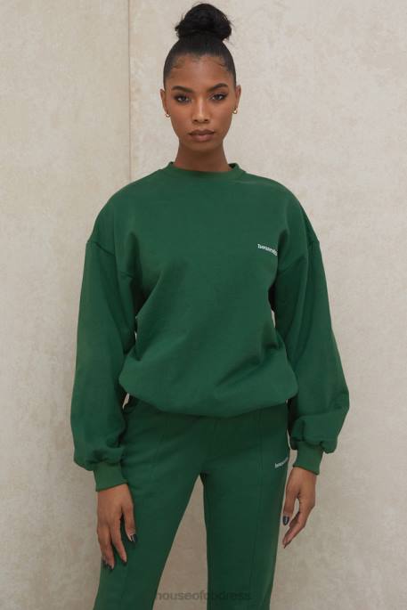 House of CB Tommy Green Oversized Crewneck Sweatshirt Clothing 4H6N798
