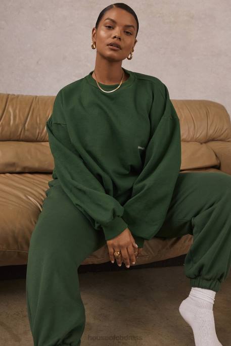 House of CB Tommy Green Oversized Crewneck Sweatshirt Clothing 4H6N798