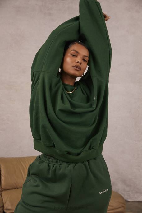 House of CB Tommy Green Oversized Crewneck Sweatshirt Clothing 4H6N798