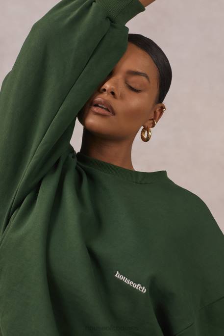 House of CB Tommy Green Oversized Crewneck Sweatshirt Clothing 4H6N798