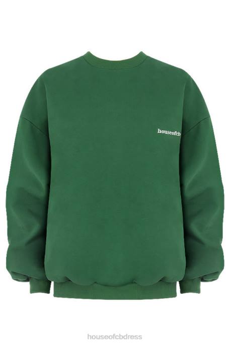 House of CB Tommy Green Oversized Crewneck Sweatshirt Clothing 4H6N798