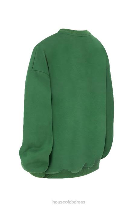 House of CB Tommy Green Oversized Crewneck Sweatshirt Clothing 4H6N798
