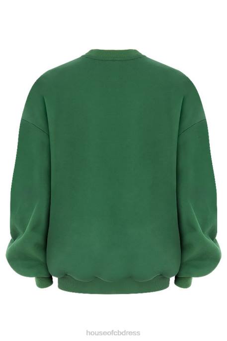 House of CB Tommy Green Oversized Crewneck Sweatshirt Clothing 4H6N798