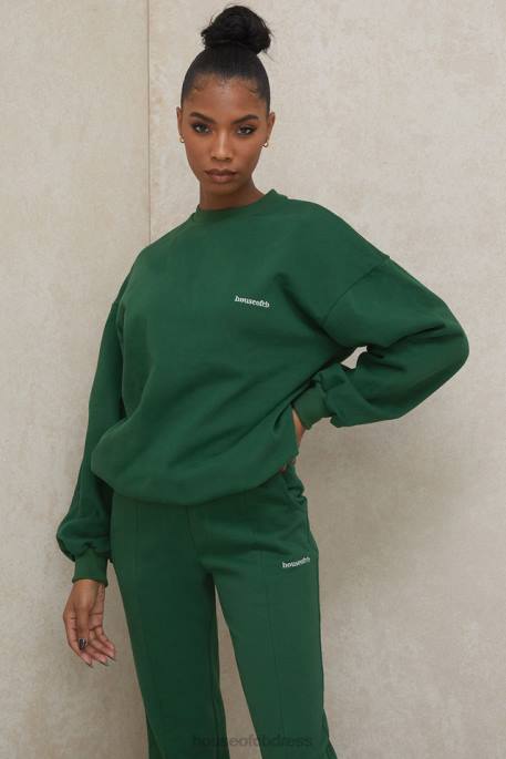 House of CB Tommy Green Oversized Crewneck Sweatshirt Clothing 4H6N798