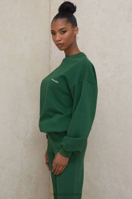 House of CB Tommy Green Oversized Crewneck Sweatshirt Clothing 4H6N798