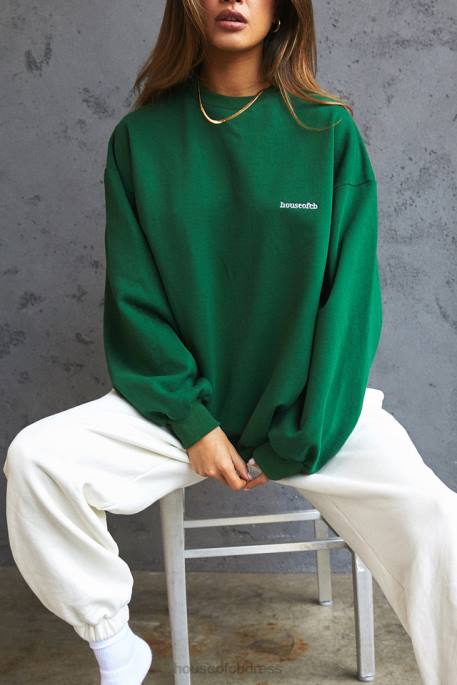 House of CB Tommy Green Oversized Crewneck Sweatshirt Clothing 4H6N798