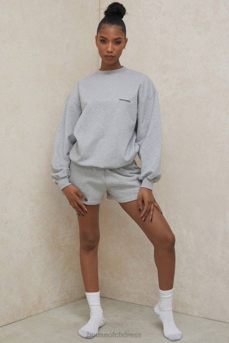 House of CB Tommy Grey Oversized Crewneck Sweatshirt Clothing 4H6N803