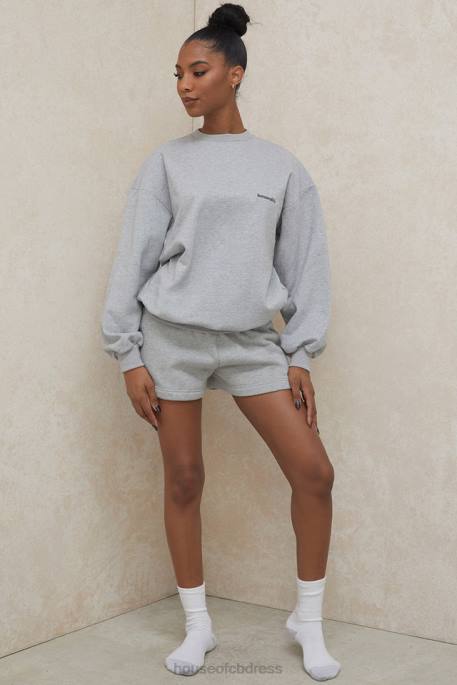 House of CB Tommy Grey Oversized Crewneck Sweatshirt Clothing 4H6N803