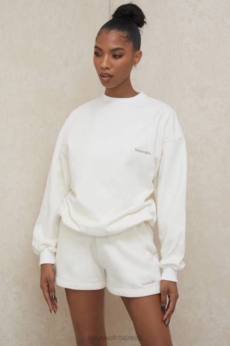 House of CB Tommy Off White Oversized Crewneck Sweatshirt Clothing 4H6N799