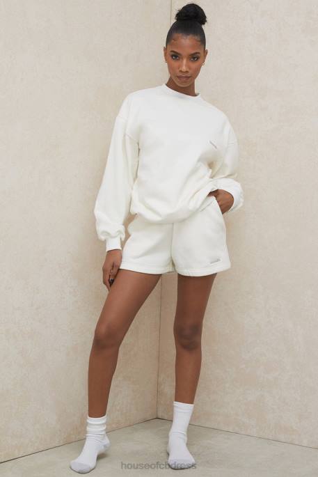 House of CB Tommy Off White Oversized Crewneck Sweatshirt Clothing 4H6N799