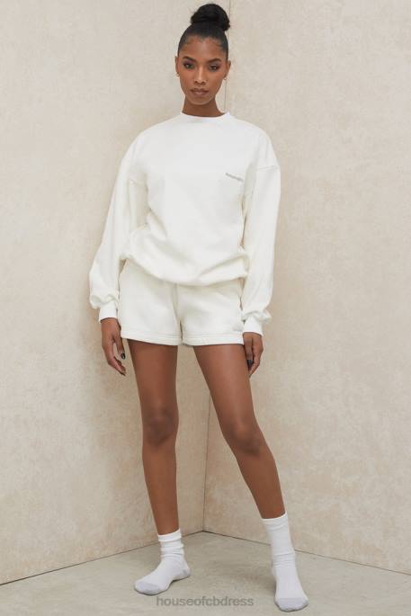 House of CB Tommy Off White Oversized Crewneck Sweatshirt Clothing 4H6N799