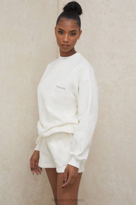 House of CB Tommy Off White Oversized Crewneck Sweatshirt Clothing 4H6N799