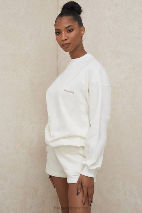 House of CB Tommy Off White Oversized Crewneck Sweatshirt Clothing 4H6N799