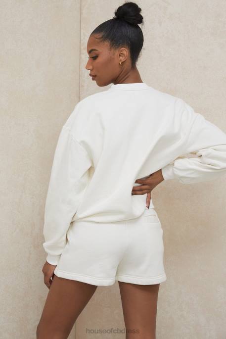 House of CB Tommy Off White Oversized Crewneck Sweatshirt Clothing 4H6N799