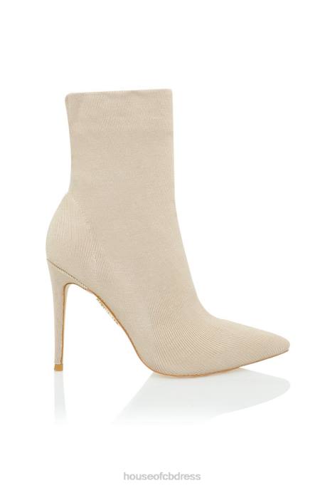 House of CB Sakura Stone Bandage Rib Ankle Boots Shoes 4H6N1117