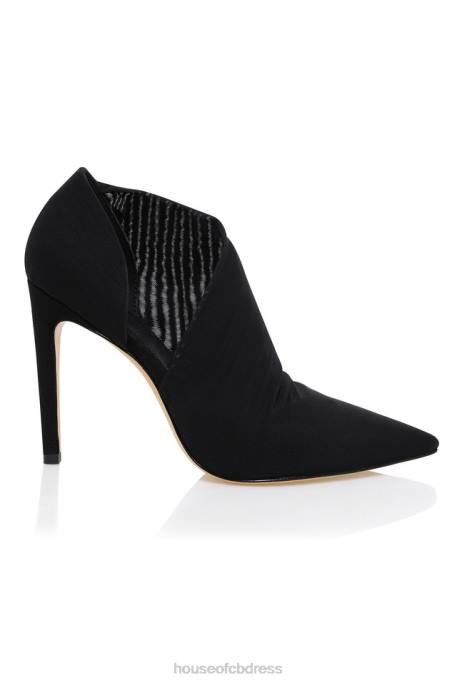 House of CB Honor Black Sueded Cut Out Heels Shoes 4H6N1091