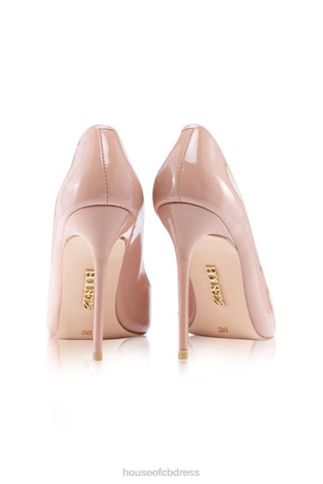 House of CB PARIS 5\' Antique Rose Patent Leather Pointy Toe Heels Shoes 4H6N1130