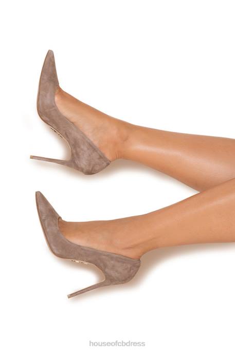 House of CB PARIS 5' Mocha Suede Pointy Toe Heels Shoes 4H6N1126