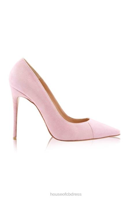 House of CB PARIS 5\' Pink Suede Pointy Toe Heels Shoes 4H6N1129