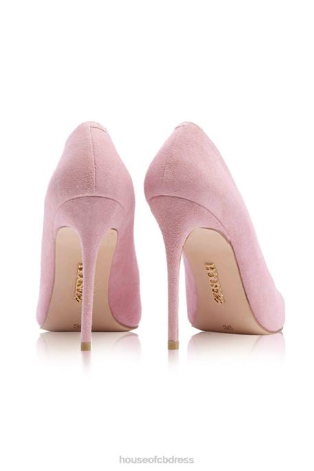 House of CB PARIS 5\' Pink Suede Pointy Toe Heels Shoes 4H6N1129