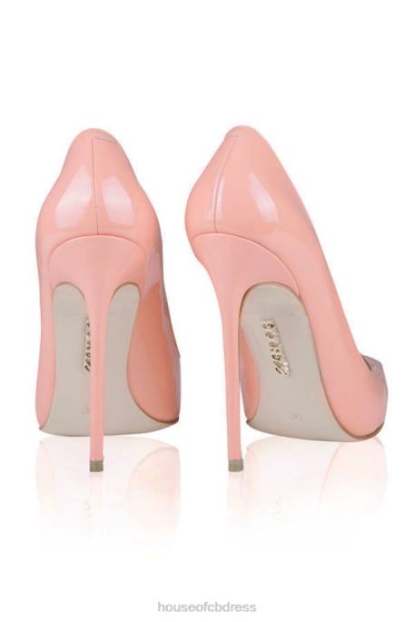 House of CB PARIS Baby Pink Patent Leather Pointy Toe Heels Shoes 4H6N1131
