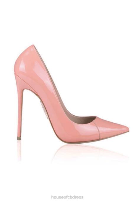 House of CB PARIS Baby Pink Patent Leather Pointy Toe Heels Shoes 4H6N1131
