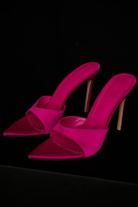 House of CB Bella Pink Pointed High Heel Mules Shoes 4H6N1073