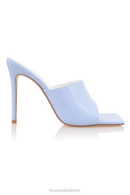 House of CB Mistress Rocks Dream Scene Baby Blue Square Toe Mules Shoes 4H6N1082