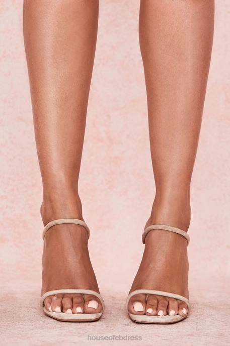 House of CB Barefoot Beige Suede Skinny Strap Sandal Shoes 4H6N1107