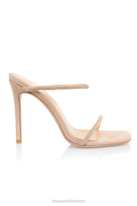 House of CB Barefoot Beige Suede Skinny Strap Sandal Shoes 4H6N1107