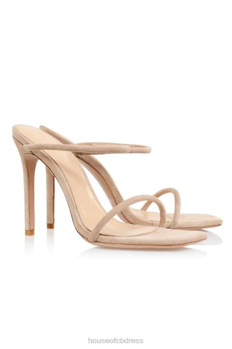 House of CB Barefoot Beige Suede Skinny Strap Sandal Shoes 4H6N1107