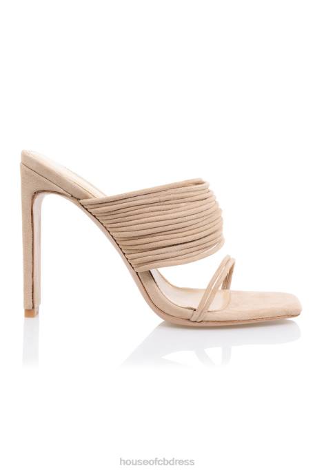 House of CB Evangeline Beige Square Toe Strappy Sandals Shoes 4H6N1105