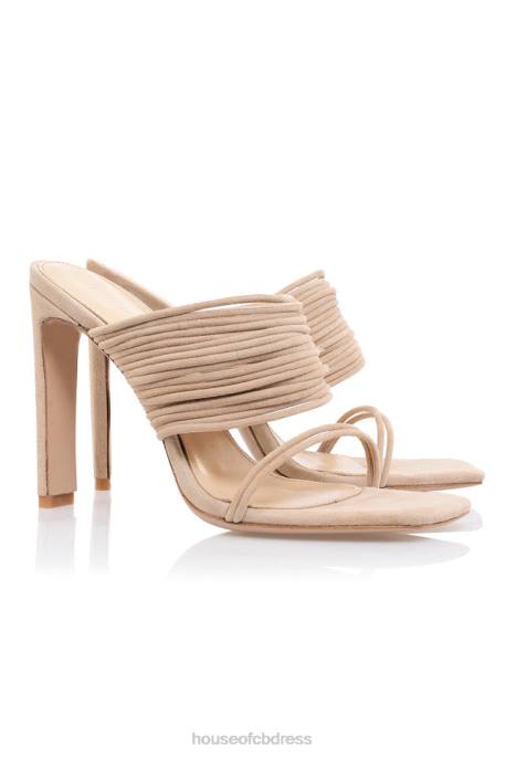 House of CB Evangeline Beige Square Toe Strappy Sandals Shoes 4H6N1105