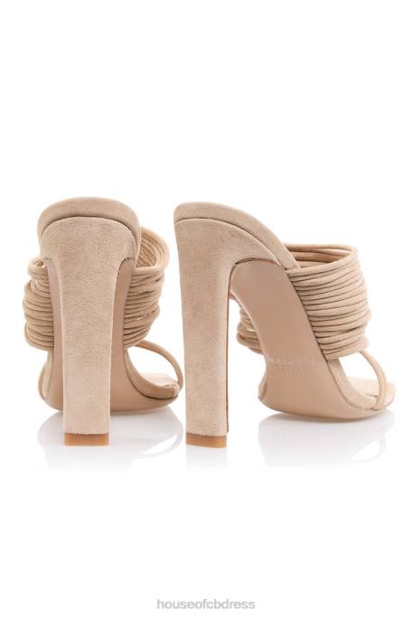 House of CB Evangeline Beige Square Toe Strappy Sandals Shoes 4H6N1105