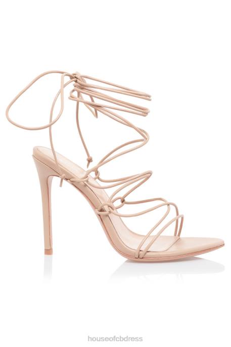 House of CB Tao 100 Beige Leather Barely There Sandal Shoes 4H6N1101