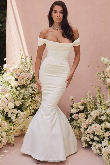 House of CB Antoinette Ivory Corset Off Shoulder Bridal Gown - Limited Edition Weddings 4H6N1157