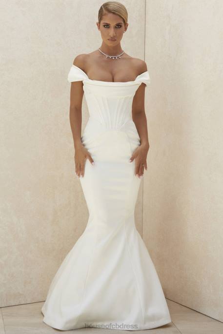House of CB Antoinette Ivory Corset Off Shoulder Bridal Gown - Limited Edition Weddings 4H6N1157