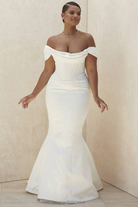 House of CB Antoinette Ivory Corset Off Shoulder Bridal Gown - Limited Edition Weddings 4H6N1157