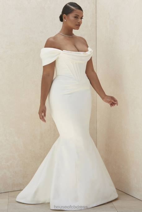 House of CB Antoinette Ivory Corset Off Shoulder Bridal Gown - Limited Edition Weddings 4H6N1157