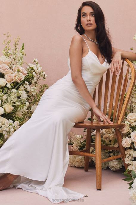 House of CB Aurelie Ivory Draped Back Bridal Gown - Limited Edition Weddings 4H6N1158