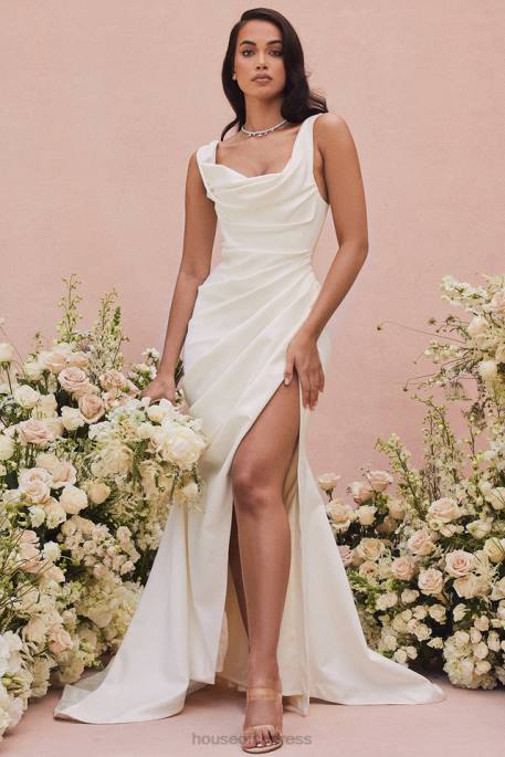 House of CB Delphine Ivory Draped Corset Bridal Gown - Limited Edition Weddings 4H6N1154