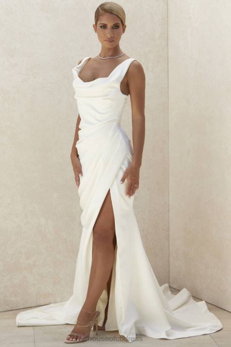 House of CB Delphine Ivory Draped Corset Bridal Gown - Limited Edition Weddings 4H6N1154
